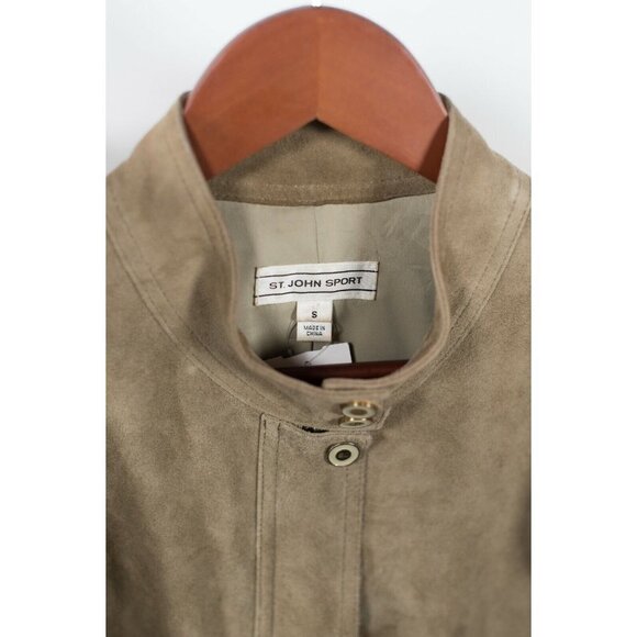 St. John Sport Womens Small Green Jacket Goat Suede Vest Knit Removable Sleeves - Picture 3 of 6